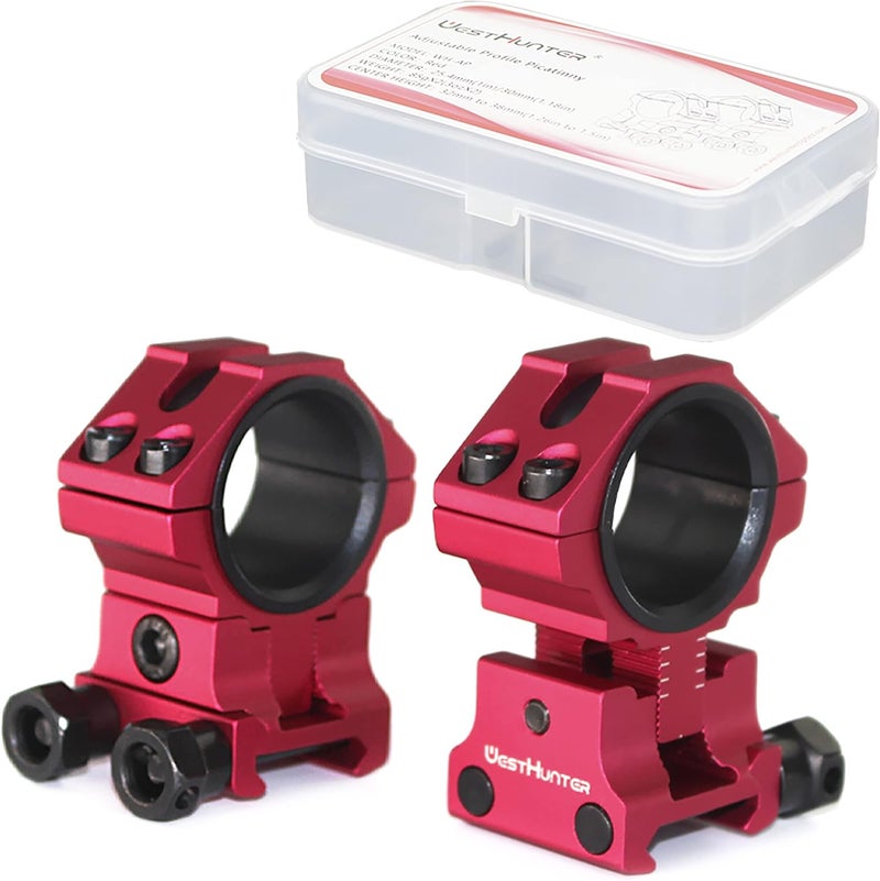 WestHunter Optics Adjustable Height Picatinny Scope Rings, 1 Inch 30 mm Precision Scope Mount | 6 Colors - Image 1